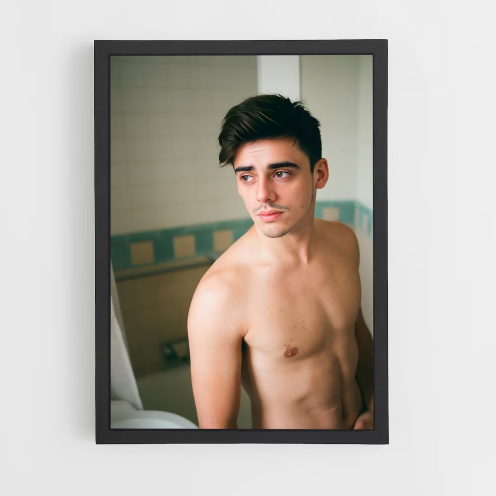 Poster L'Homme au Serviette – affiche Plongeon au tremplin (vue 2)